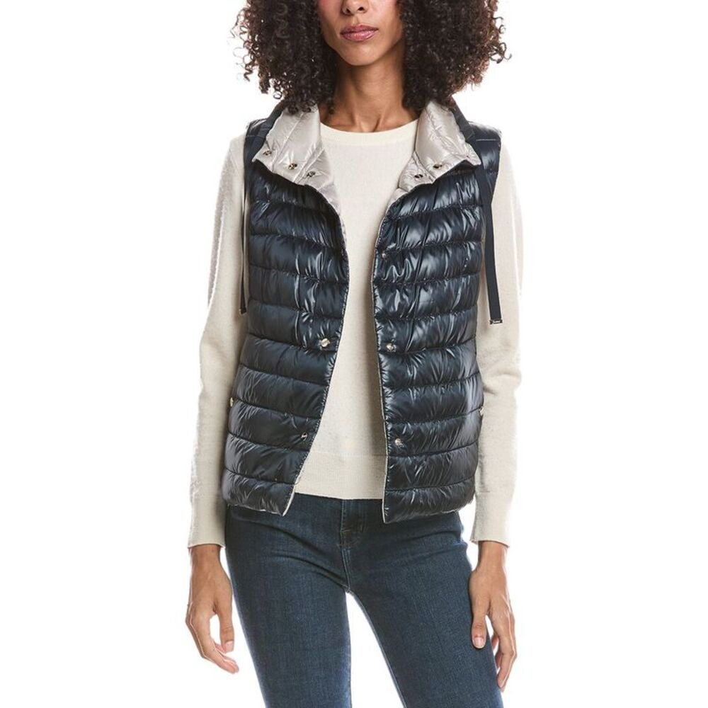 Herno Womens  Down Puffer Vest, Gray